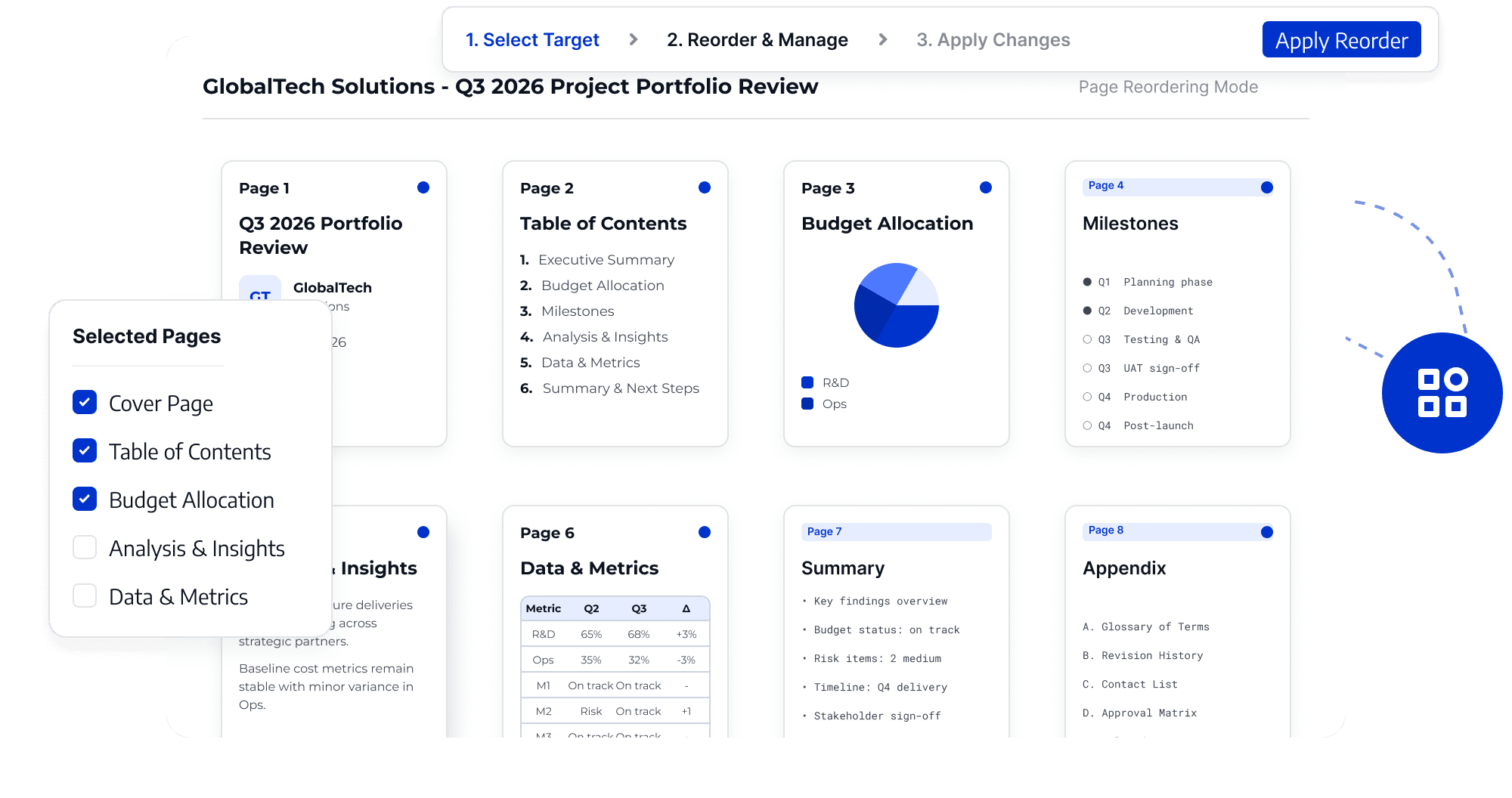 Organize PDF Pages for the Next Task