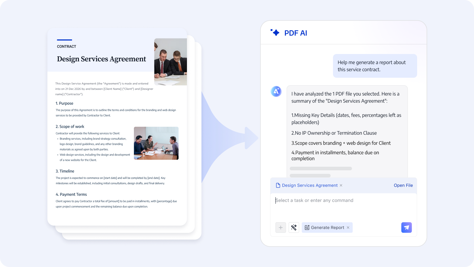 Generate structured reports instantly